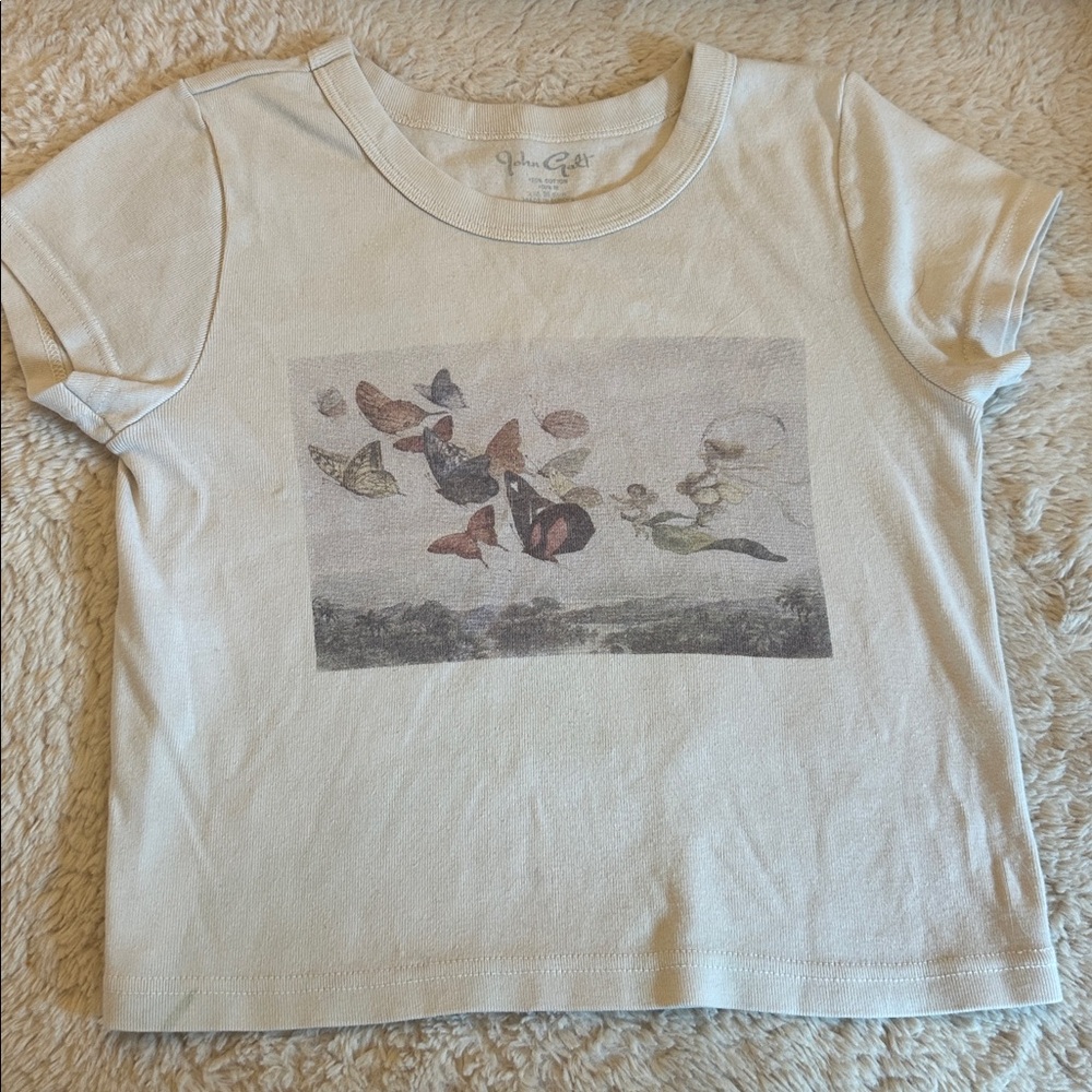 Brandy Melville Beige Graphic Tee